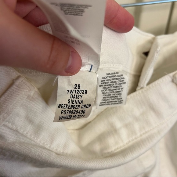 Lucky Brand Sienna Weekender Crop White Jeans Size 25 or 0 - Picture 13 of 13